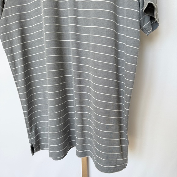 Travis Mathew Men's XL Gray Striped Polo Shirt Short Sleeve Casual Golf Summer - Picture 3 of 12